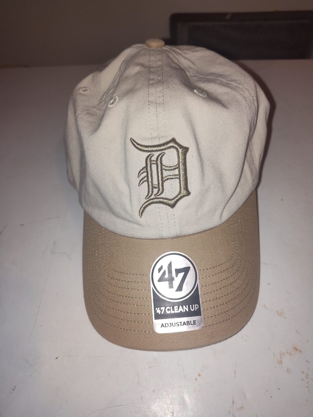 '47 Beige and Tan Detroit D Hat Adjustable Baseball Cap